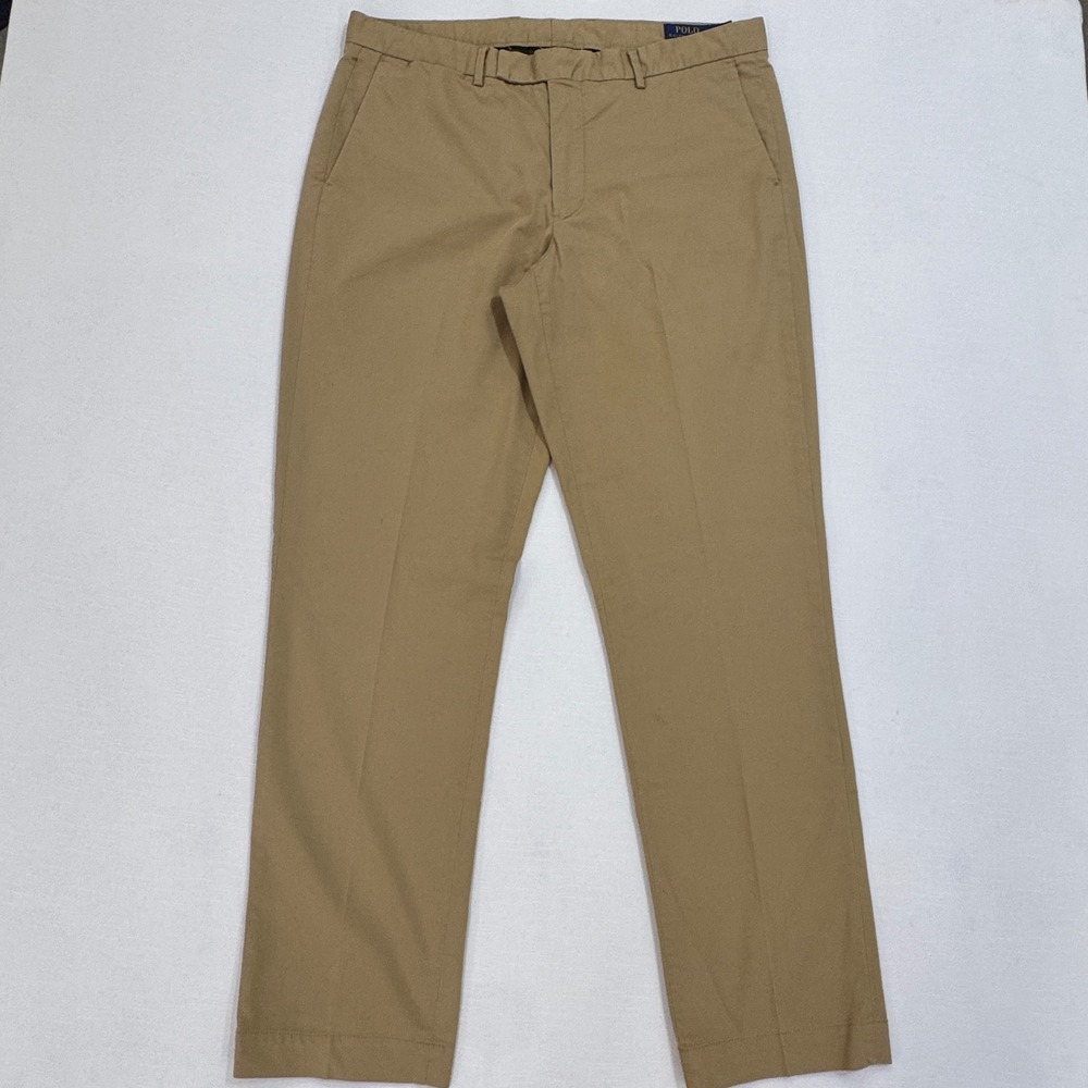 Polo Ralph Lauren Mens Tan Khaki Stretch Straight Fit Chino Pants 36x34(37x33)